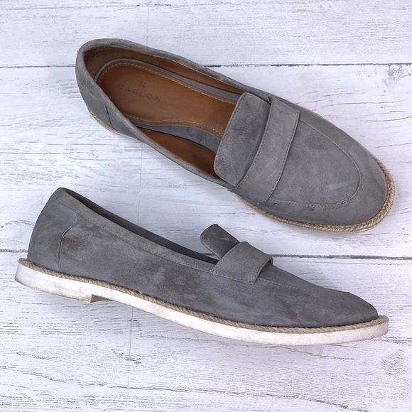 Caslon Grey Suede Leather Loafers Shoes in Womens Size 8 - Picture 3 of 9